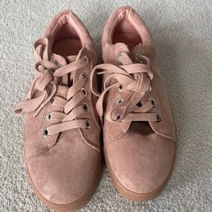 Pink Suede Sneakers